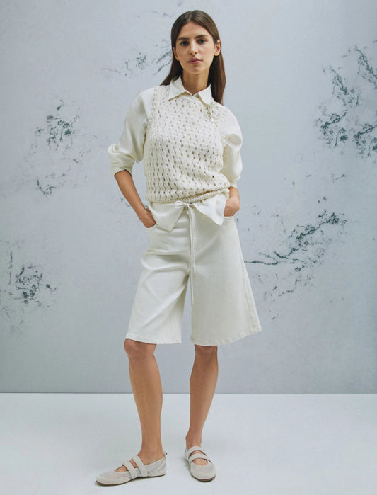 Mouliné cotton top - WOOL WHITE - 25 Bell Street
