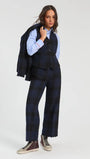 NAVY BLACK GINGHAM TROUSERS