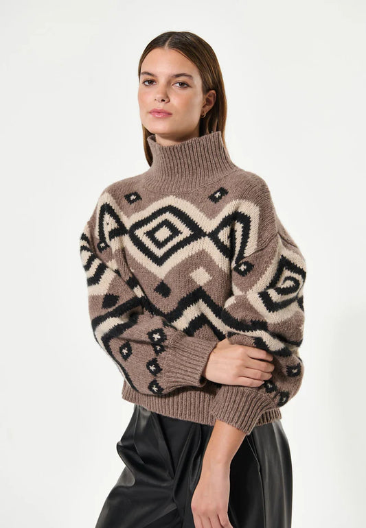 Nadine - Sweater - Fair Isle Camel - 25 Bell Street