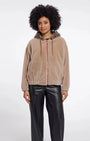 Ori Bomber Jacket with Leopard Collar - Oat