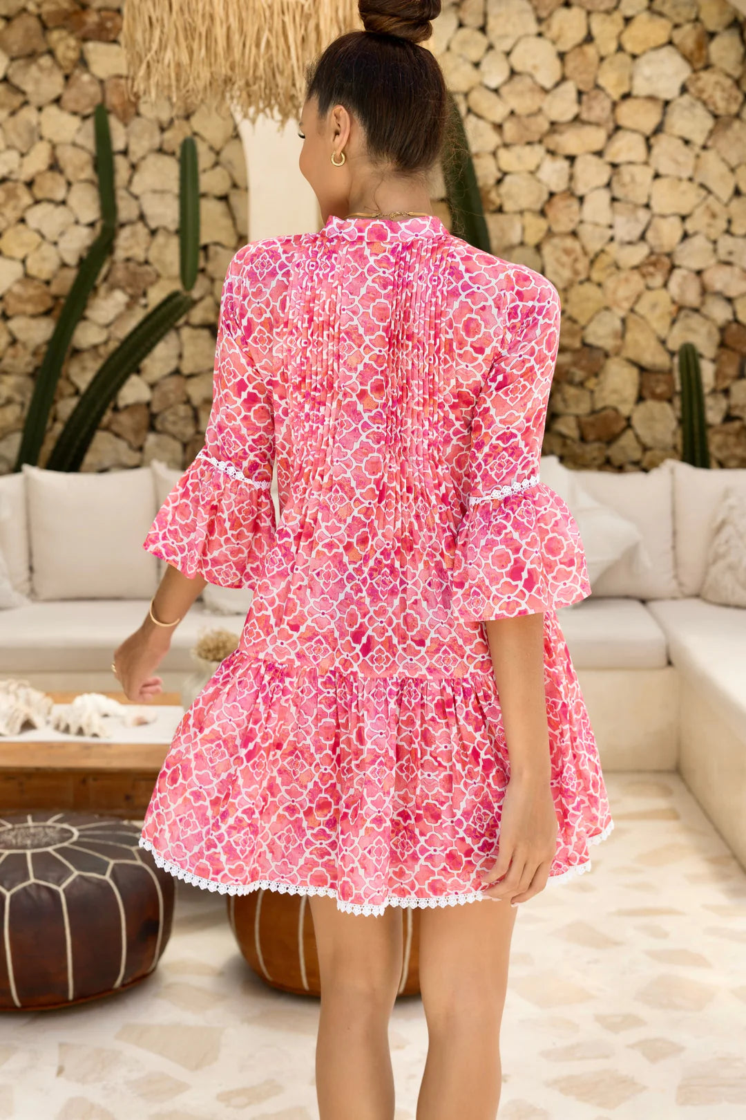 PINK MOSAIC MALLORCA SHIRT DRESS - 25 Bell Street