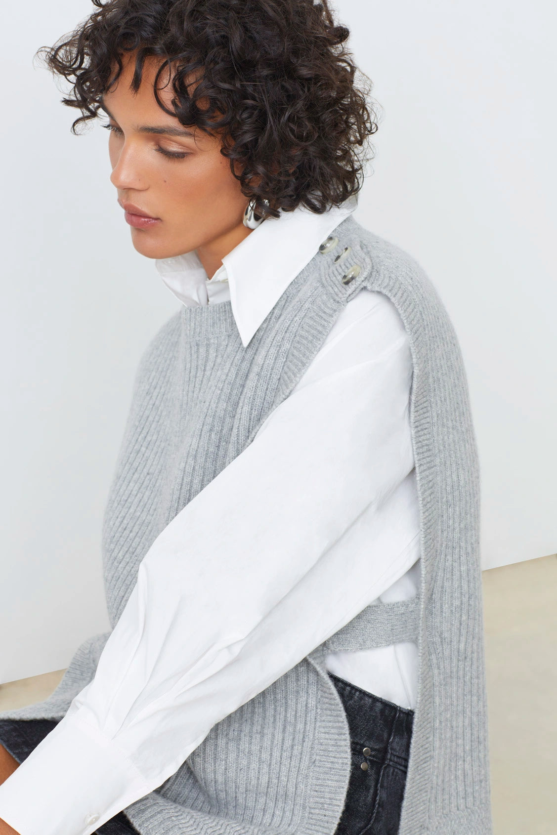 Pacome Sleeveless ribbed knit jumper