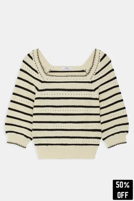 Patrici Openwork striped short jumper - 25 Bell Street