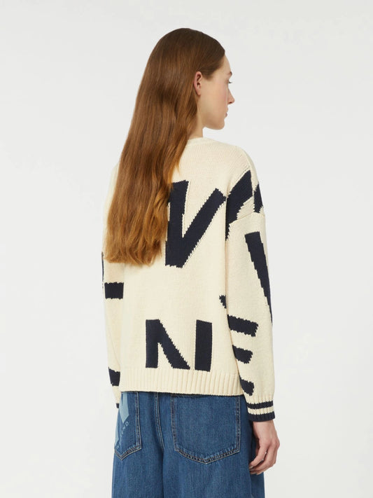 Celebre Patterned cotton crew-neck - NAVY - 25 Bell Street