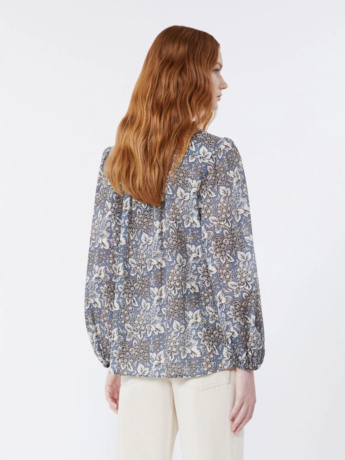 Periodi Printed cotton voile shirt - NAVY - 25 Bell Street