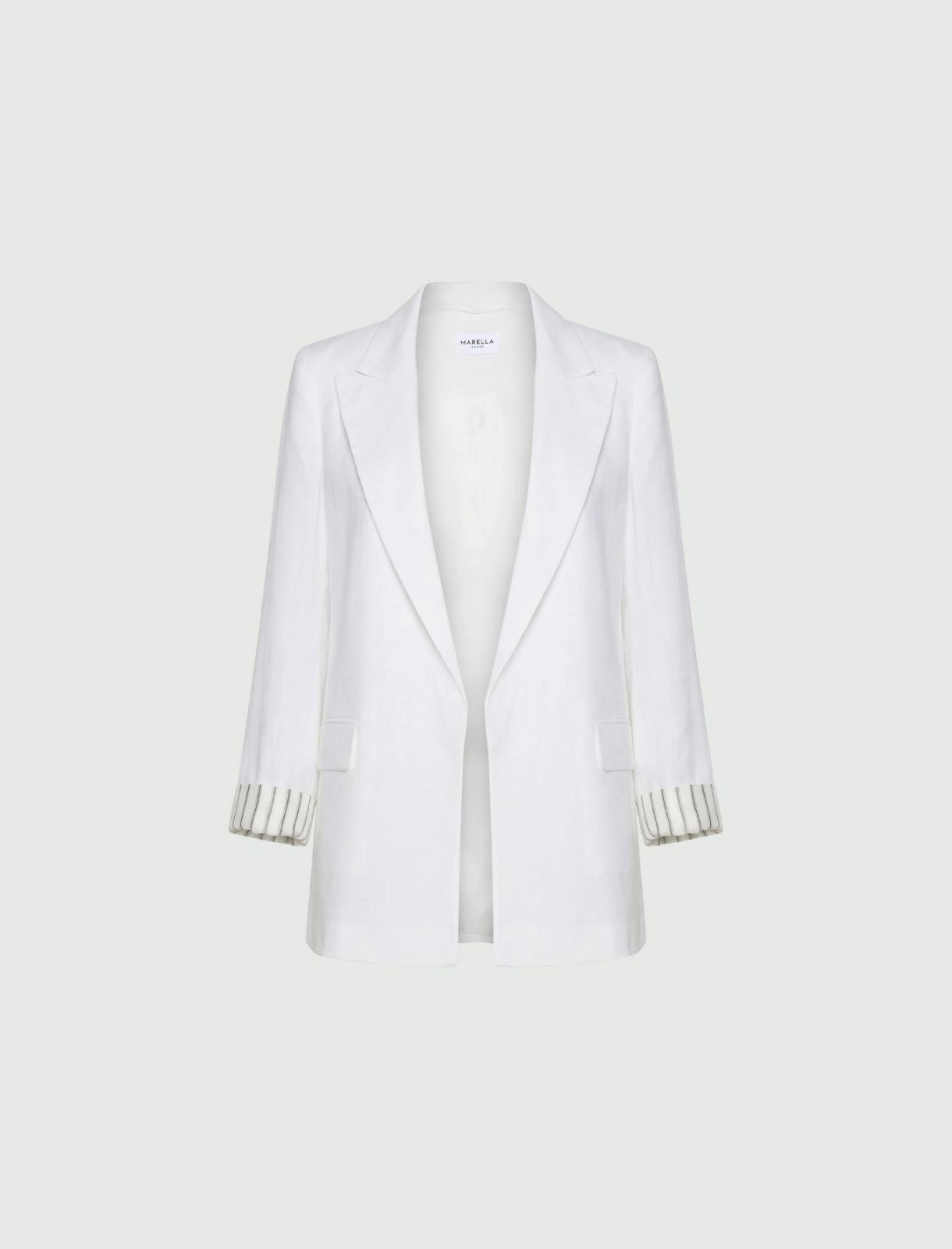 Pure linen blazer - OPTICAL WHITE - 25 Bell Street