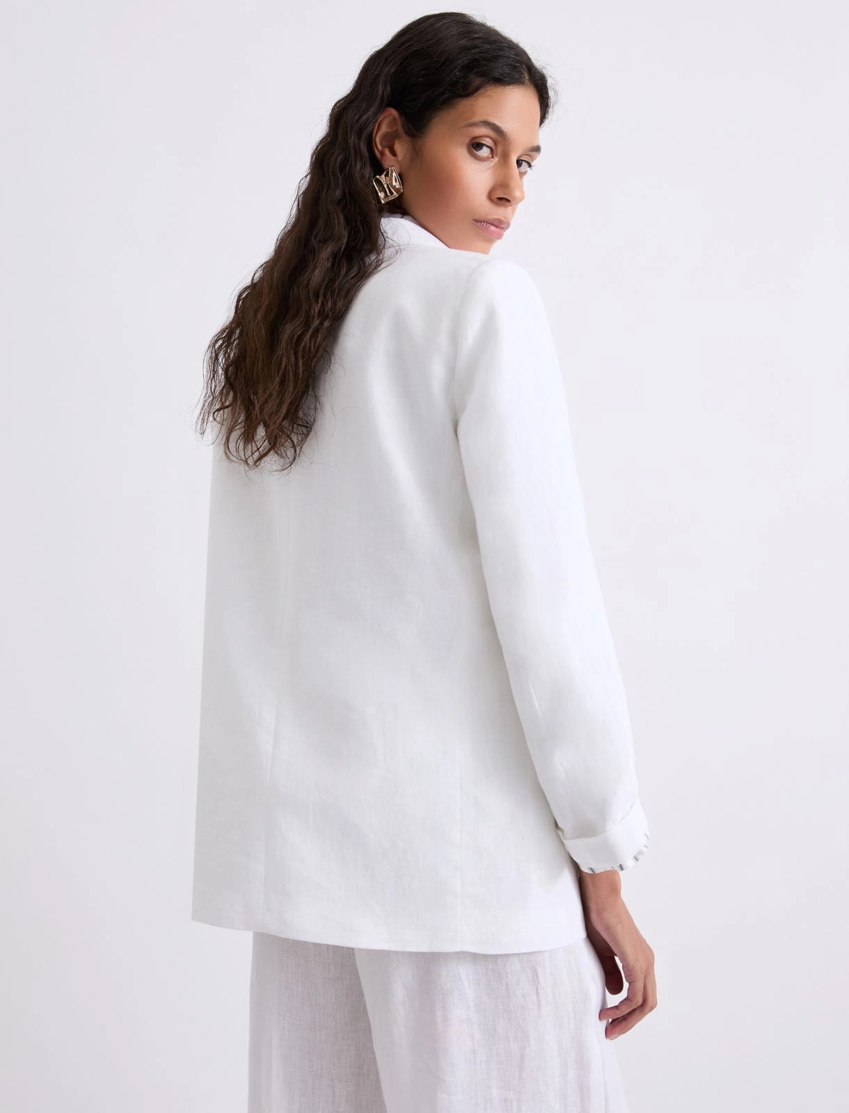 Pure linen blazer - OPTICAL WHITE - 25 Bell Street