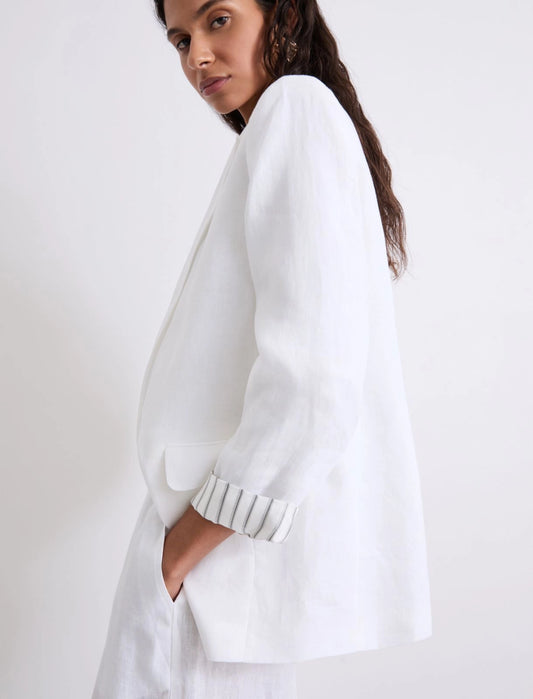 Pure linen blazer - OPTICAL WHITE - 25 Bell Street