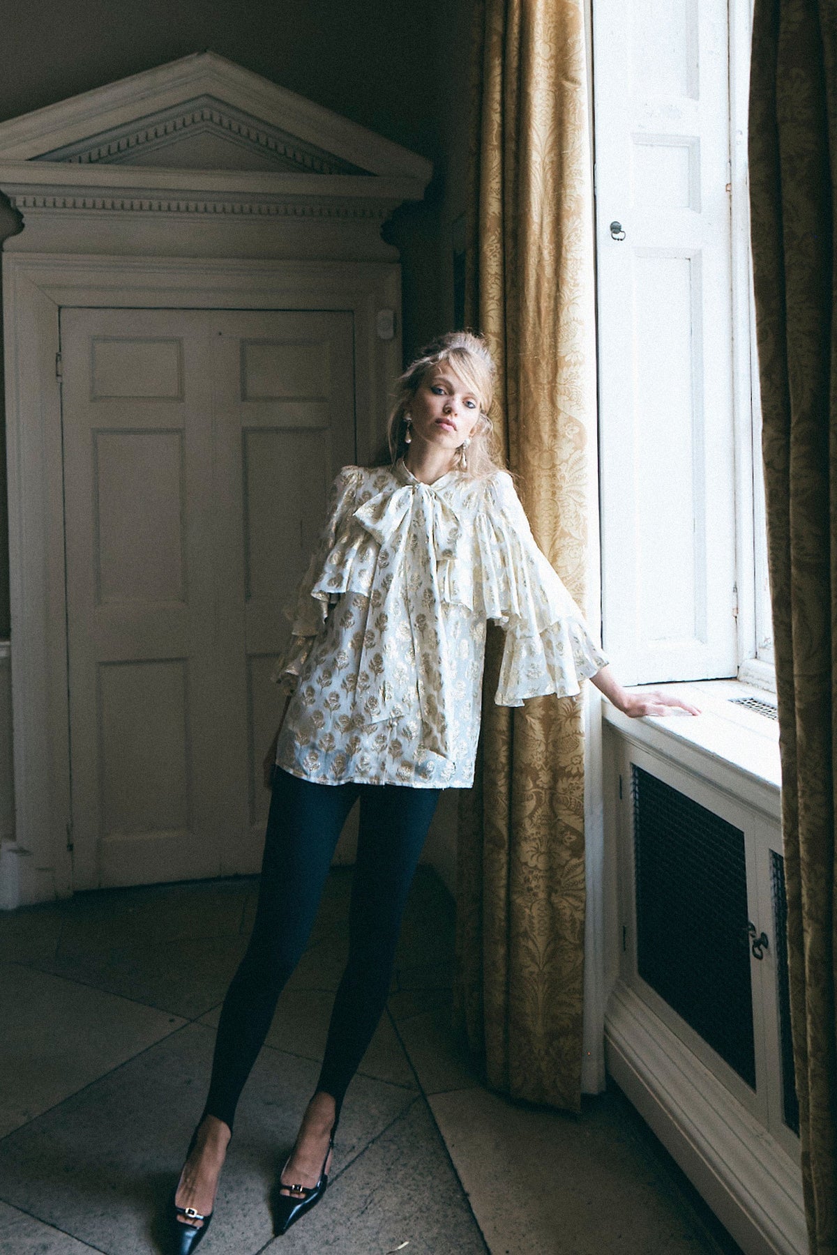 Regina Blouse - Cream Gold
