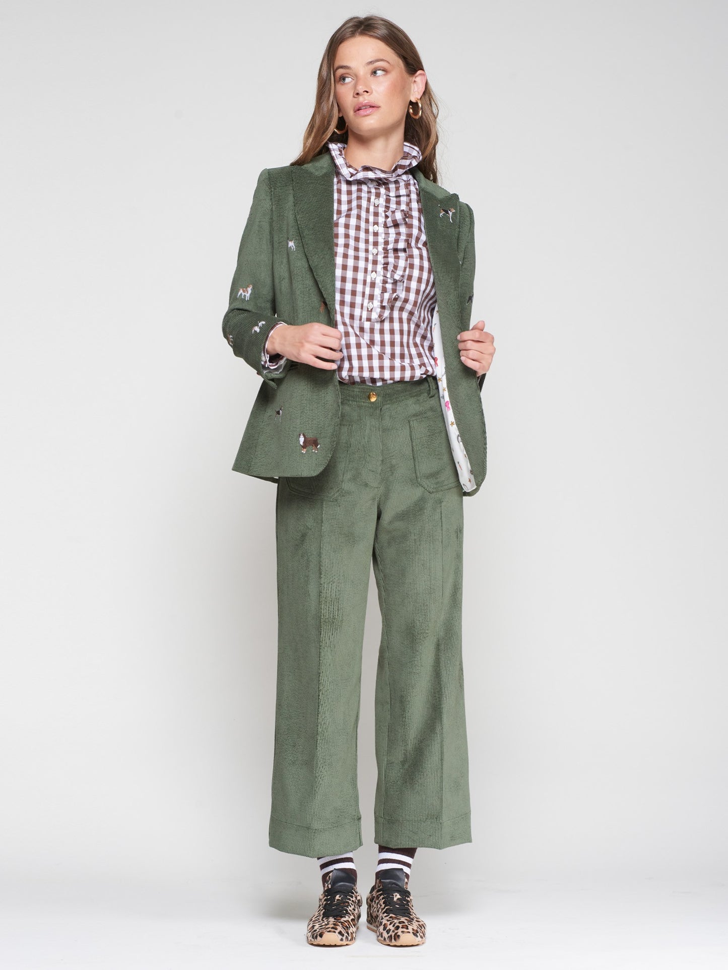TROUSER DORIN PANA VERDE CAZA