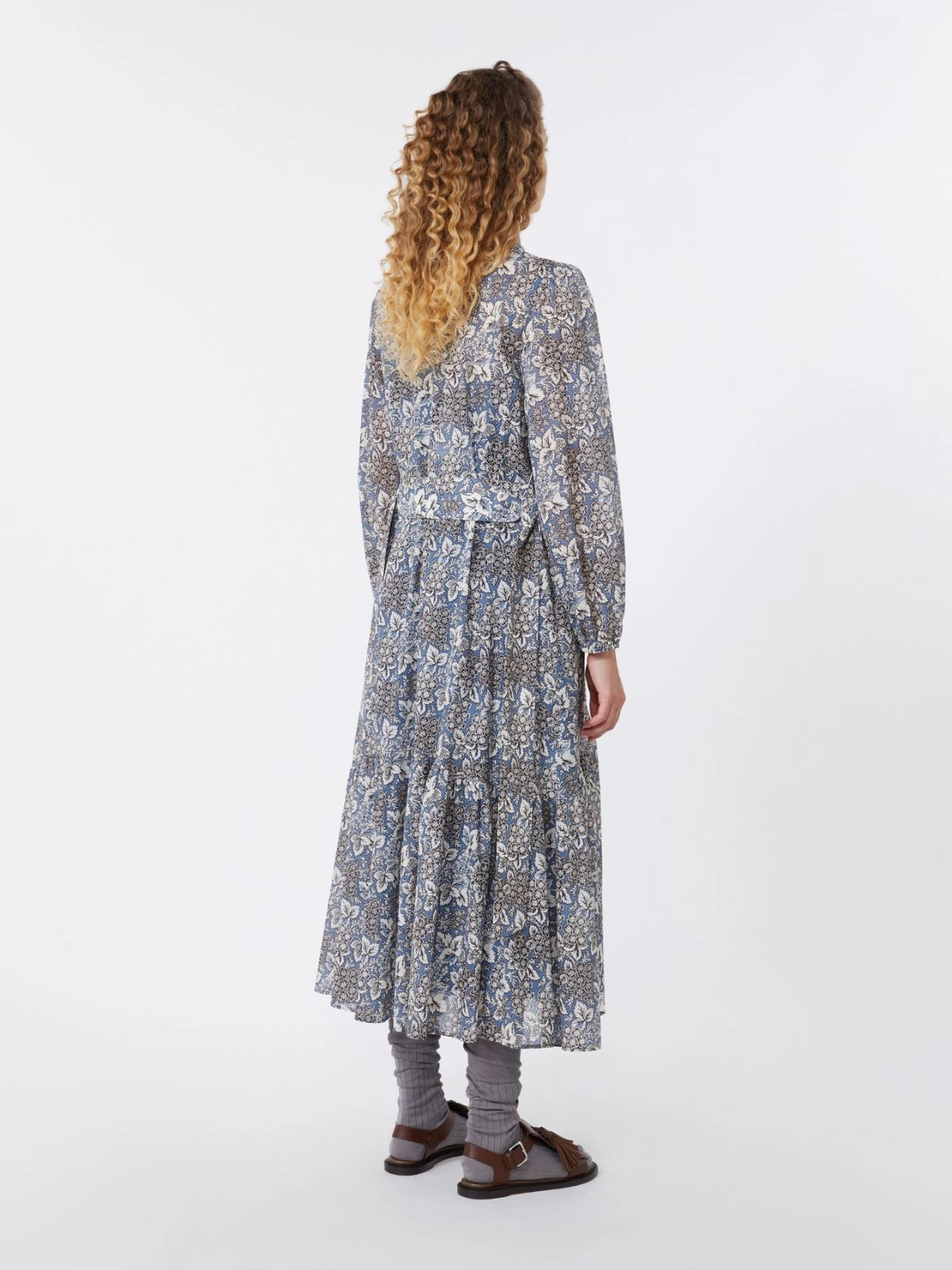 Voile patterned shirt dress - NAVY - 25 Bell Street
