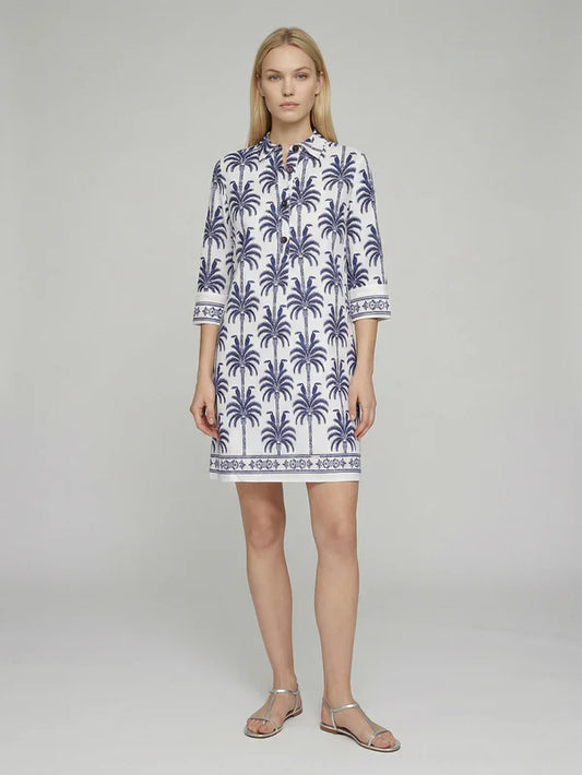 WHITE DRESS WITH TOUCANS AND PALM TREES - 25 Bell Street