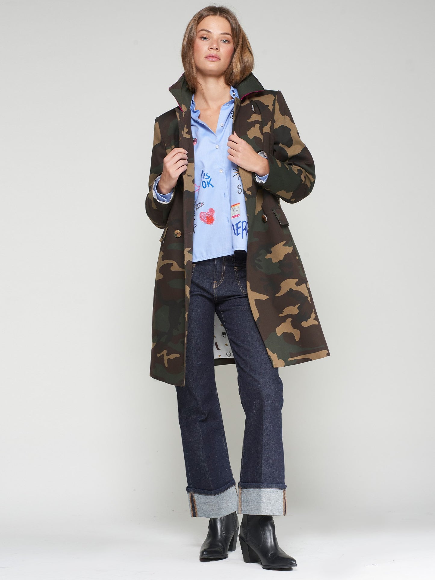 CAMOUFLAGE TRENCH COAT - 25 Bell Street