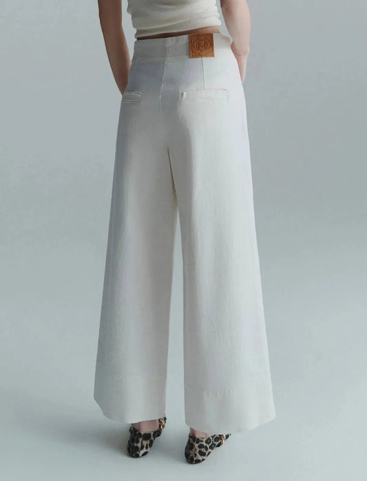 High-waisted trousers - WHITE - 25 Bell Street