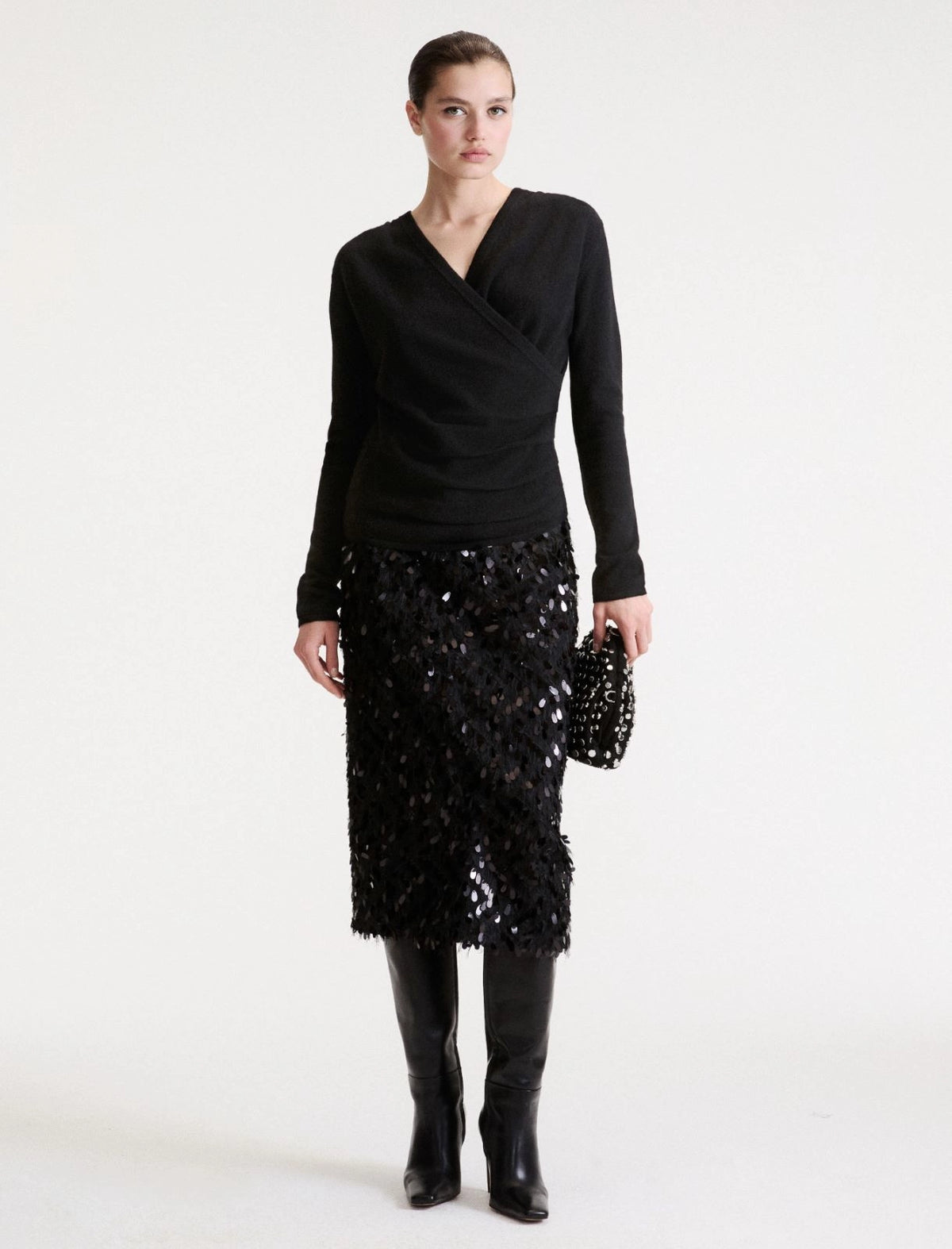 Memore Skirt - Black Sequins