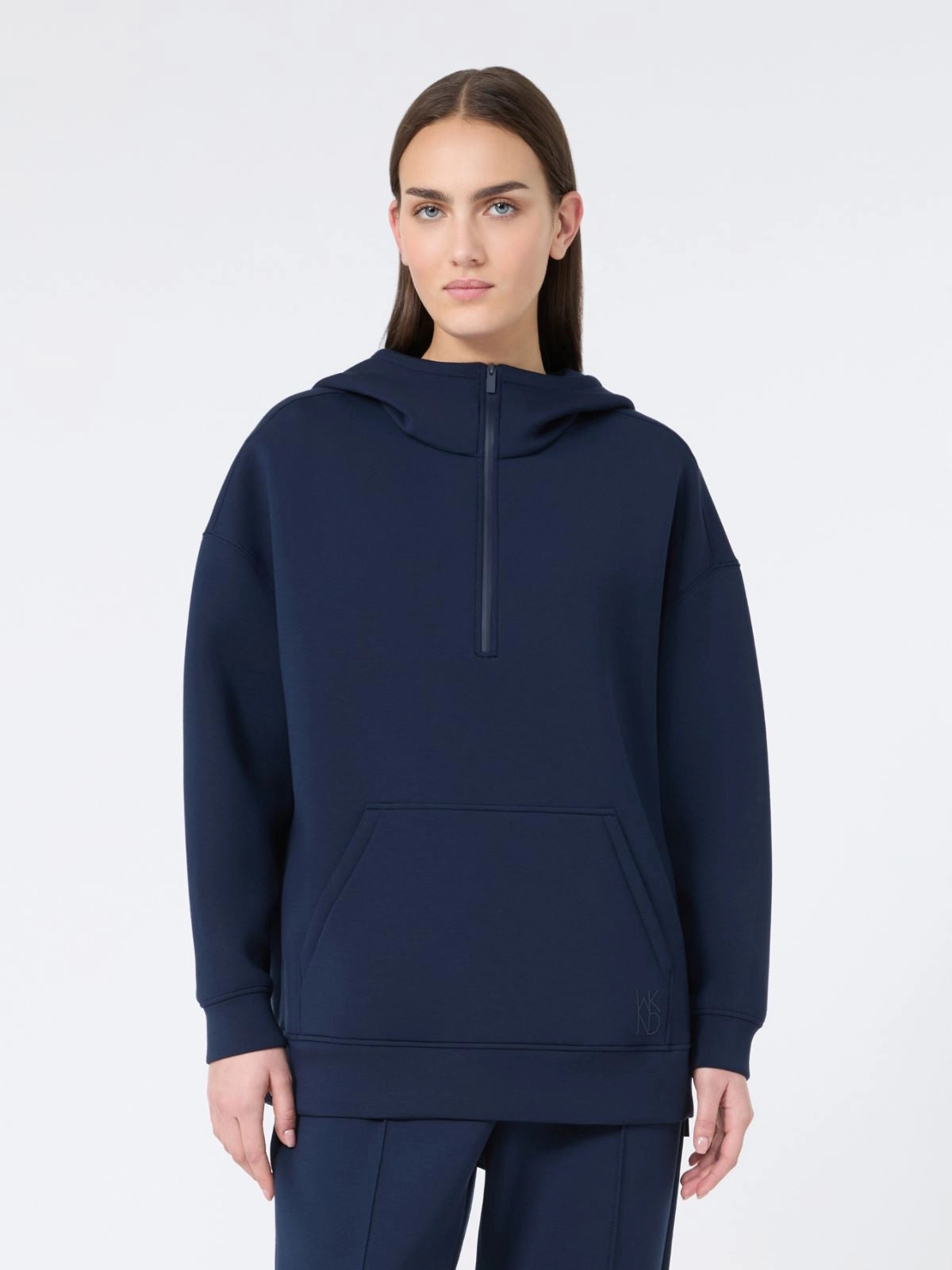 Radura Long scuba jersey sweatshirt - NAVY - 25 Bell Street