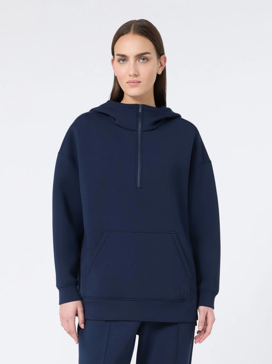 Radura Long scuba jersey sweatshirt - NAVY - 25 Bell Street