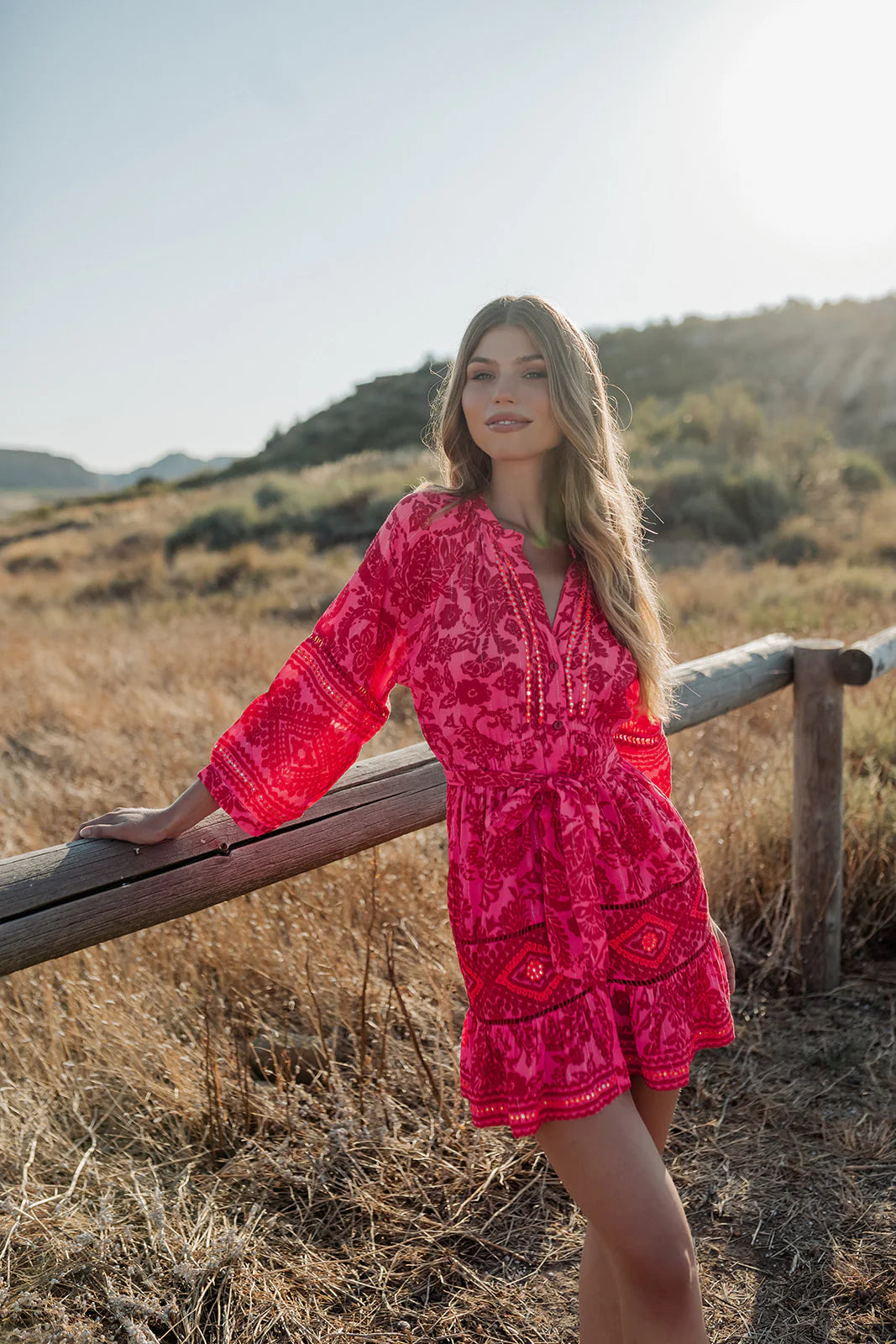 Samoa Red Floral Print Short Dress - 25 Bell Street